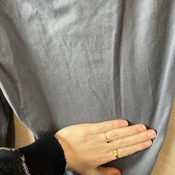 LL Bean Khaki Pants Women's Size 14 Petite‎ Classic Fit Blue Flat Front Loose - Picture 7 of 7